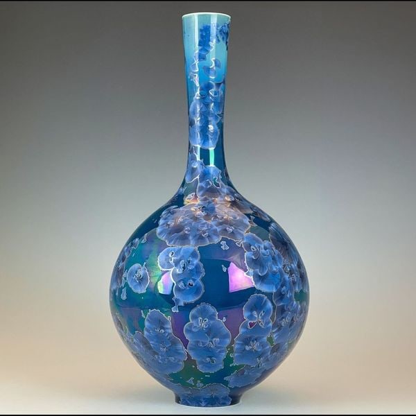 Blue Green Bottle Vase