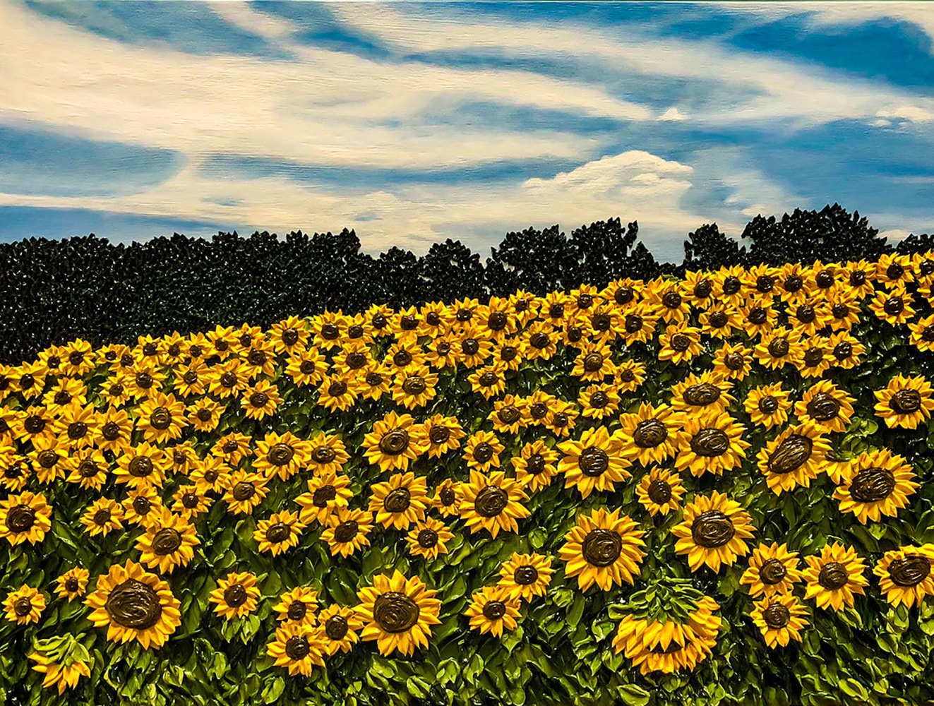 Wild Sunflowers 

oil on wood panel

24&amp;quot; x 30&amp;quot; x 3&amp;quot;