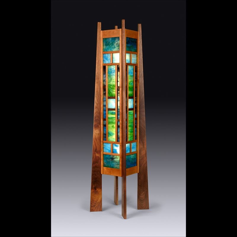 Light Tower&amp;nbsp;

Wood with art glass&amp;nbsp;

48&amp;quot;x11&amp;quot;x11&amp;quot;