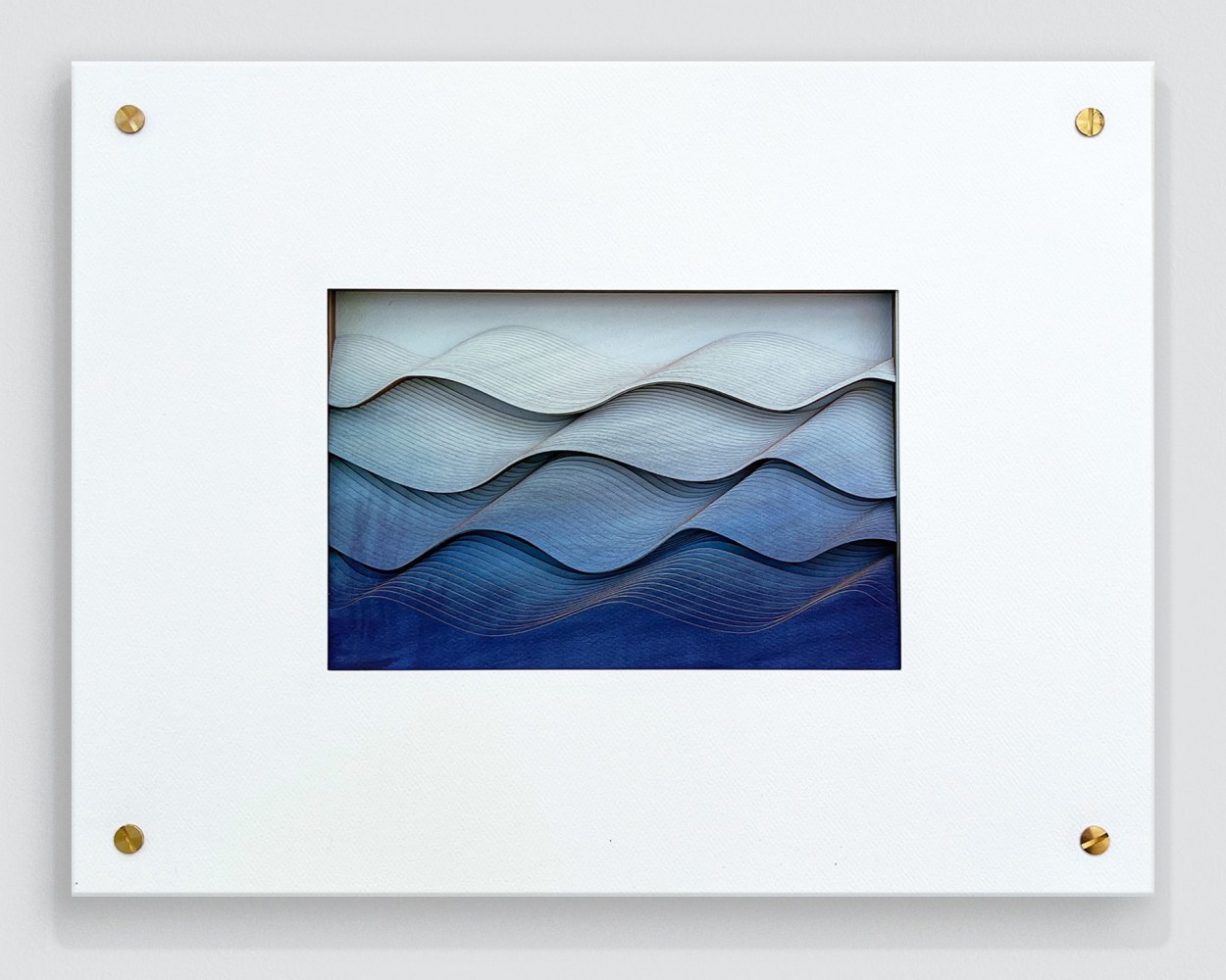 Indigo Waves 

layered cut paper and inkjet prints

20&amp;quot; x 16&amp;quot; x 3&amp;quot;