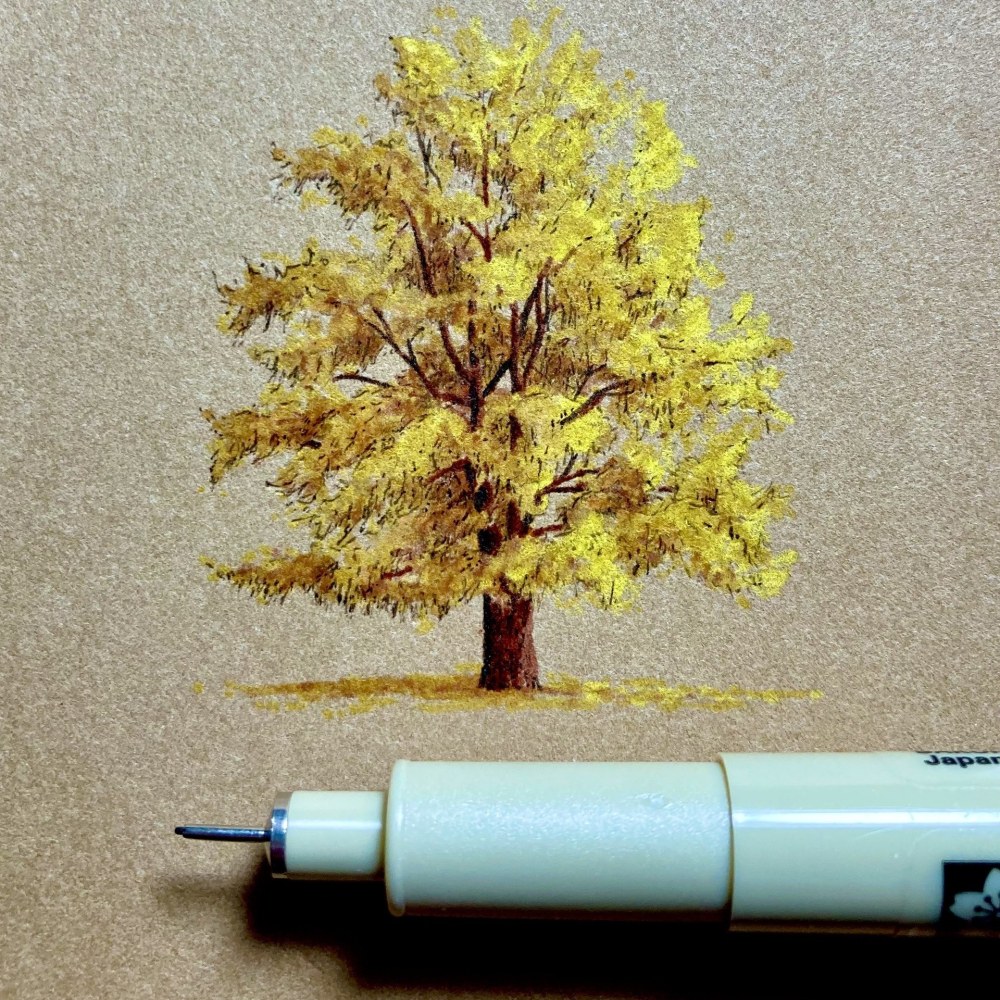 Ginkgo in Autumn

Drawing in ink and colored pencil.

4&amp;quot; x 4&amp;quot;

2021