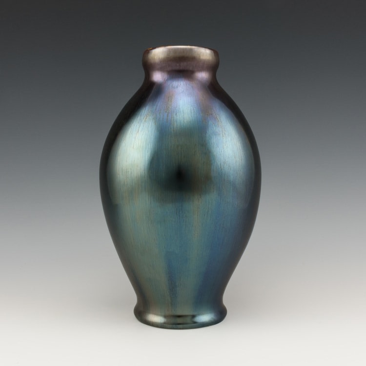 Iridescent Vase for Flowers
6&amp;quot; x 9.5&amp;quot; x 6&amp;quot;
Wheel thrown porcelain vase with iridescent glaze fired to cone 10 in oxidation
2019