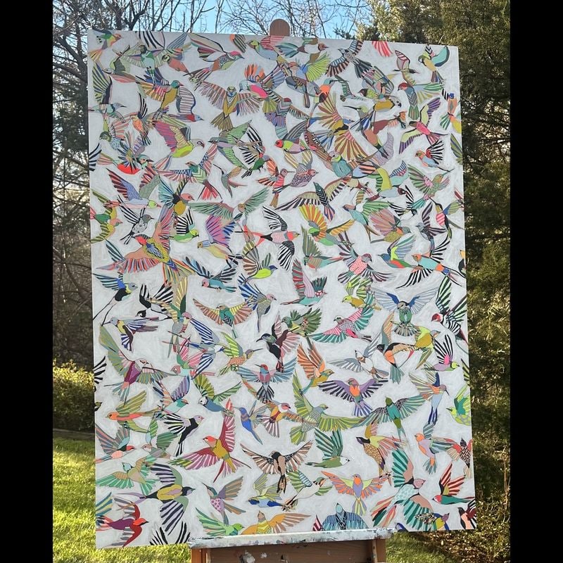 Flight of the Birds&amp;nbsp;

Wood panel, acrylic

48&amp;quot;x36&amp;quot;x1.5&amp;quot;