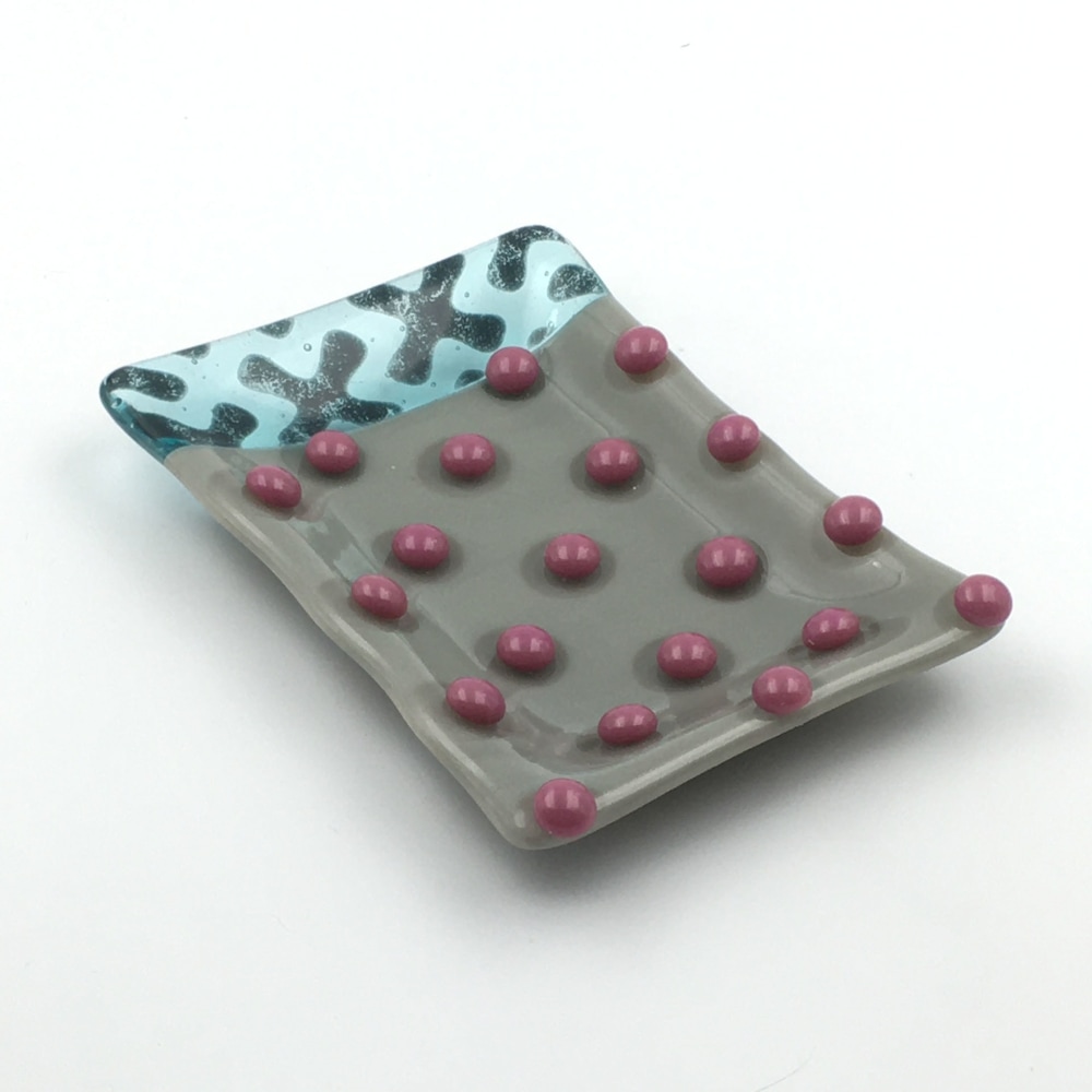 Warts and All Soapdish 

Fused Glass

.5&amp;quot; x 5&amp;quot; x 7