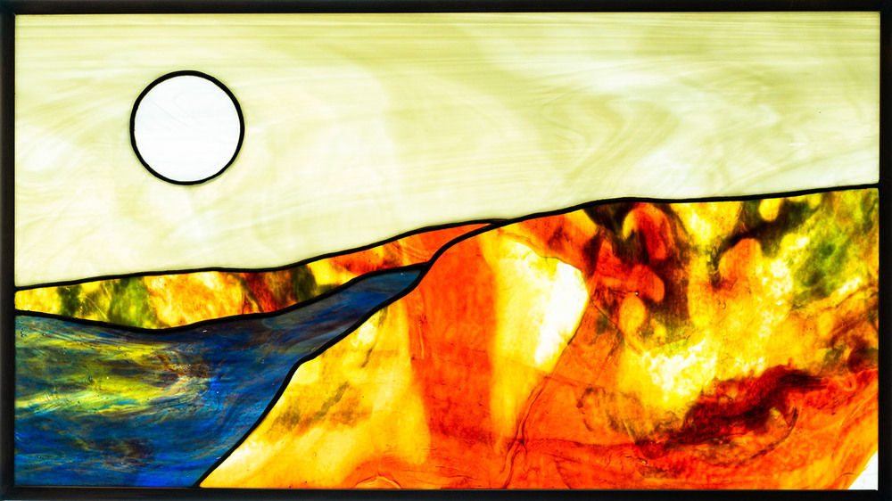 Sun River
Stained glass
20.75&amp;quot; x 11.75&amp;quot; x .375&amp;quot;
2019