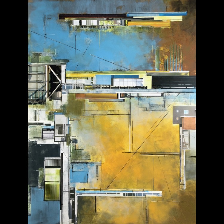 abstract painting of architecture
