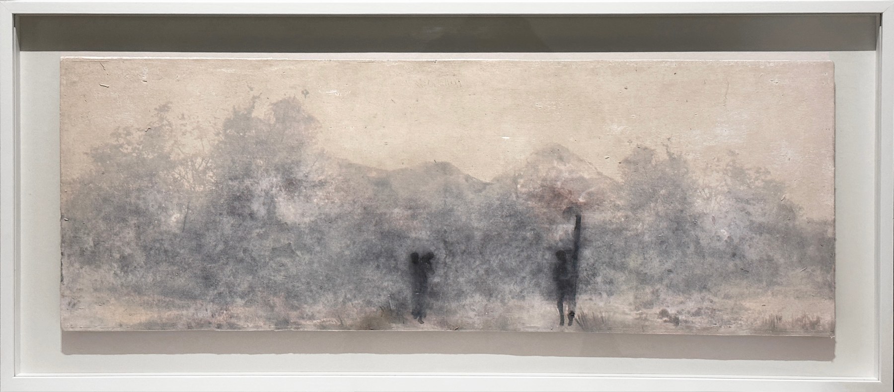 Mountain Makers | 2022-2023
Paper pulp, acrylic, oil, pigmented ink, canvas on board
12&amp;rdquo; x 33&amp;rdquo; | Framed: 16 3/4&amp;rdquo; x 38&amp;rdquo;
TG 4886
&amp;nbsp;