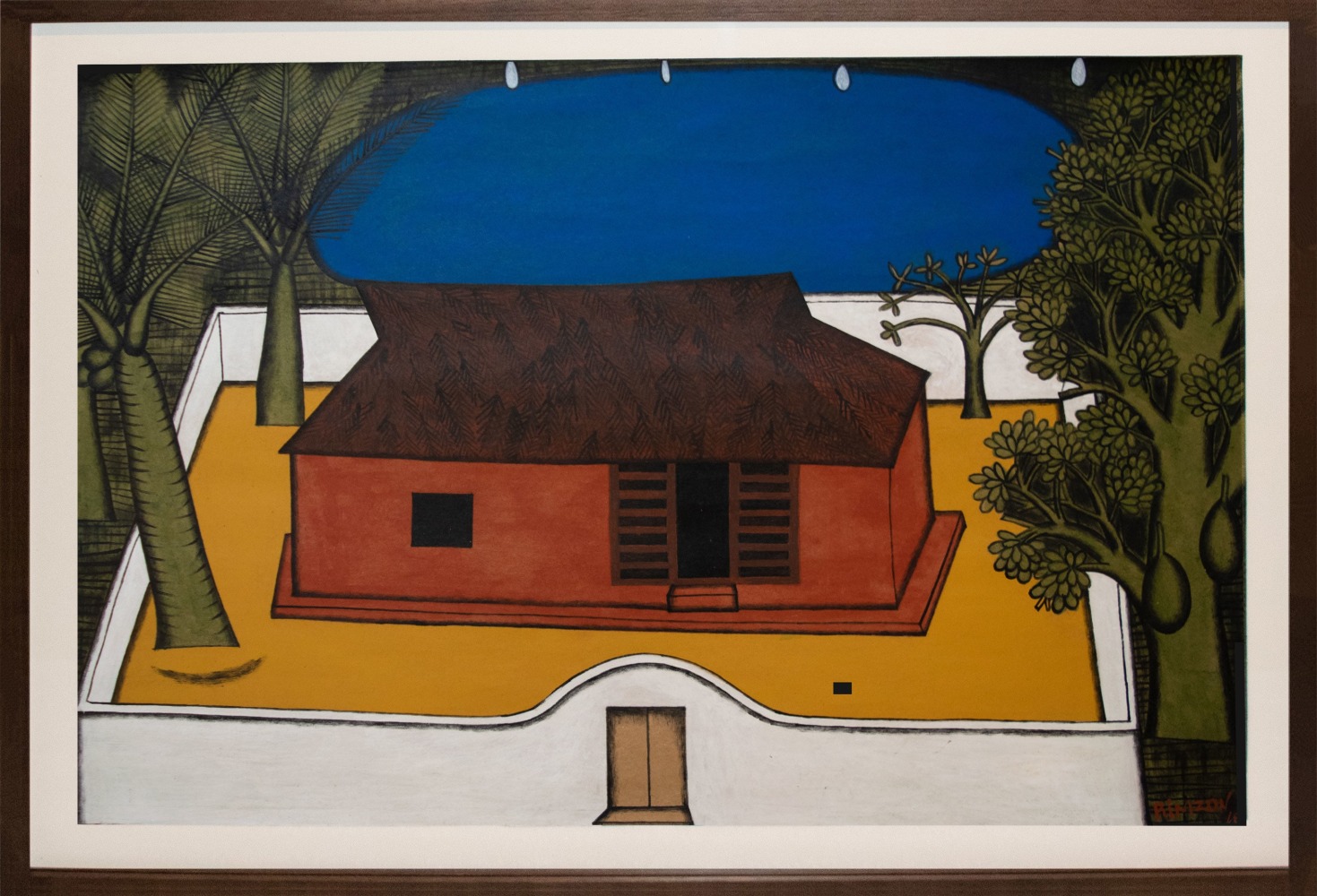 N.N. Rimzon
House of Guru,&amp;nbsp;2018
Acrylic on paper
21 3/4&amp;Prime; x 28 1/4&amp;Prime; | Framed 25 1/4&amp;Prime; x 33&amp;Prime;&amp;nbsp;
TG# 4676