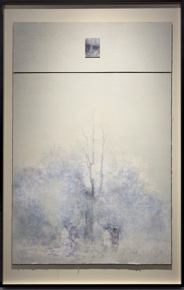 Ancient Connection | 2022-2023
Paper pulp, acrylic, oil, pigmented ink, canvas on board
48.5&amp;rdquo; x 32&amp;rdquo; | Framed: 58&amp;rdquo; x 36.25&amp;rdquo;
TG 4853
&amp;nbsp;