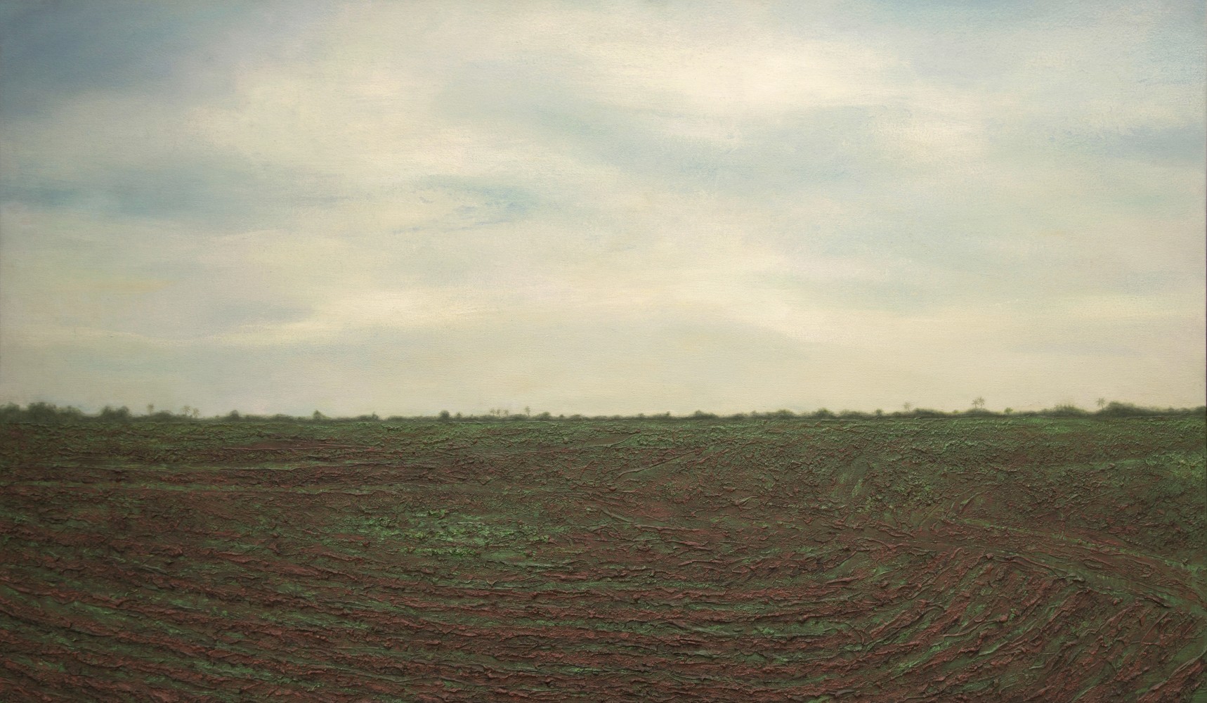 Untitled&amp;nbsp;| 2022
Earth and oil on canvas
40&amp;Prime; x 70&amp;Prime; | Framed: 41&amp;quot; x 71&amp;quot;
TG 4559