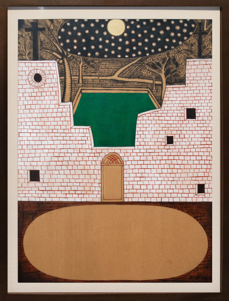 N.N. Rimzon
Near the Church Door,&amp;nbsp;2022
Charcoal and acrylic on paper
27&amp;Prime; x 20&amp;Prime; | Framed 30 3/4&amp;Prime; x 23 3/4&amp;Prime;
TG# 4667