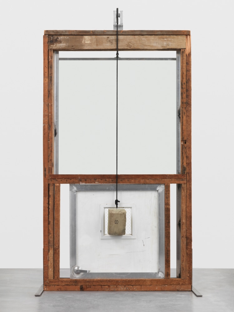 Indoor view of sculpture by Oscar Tuazon