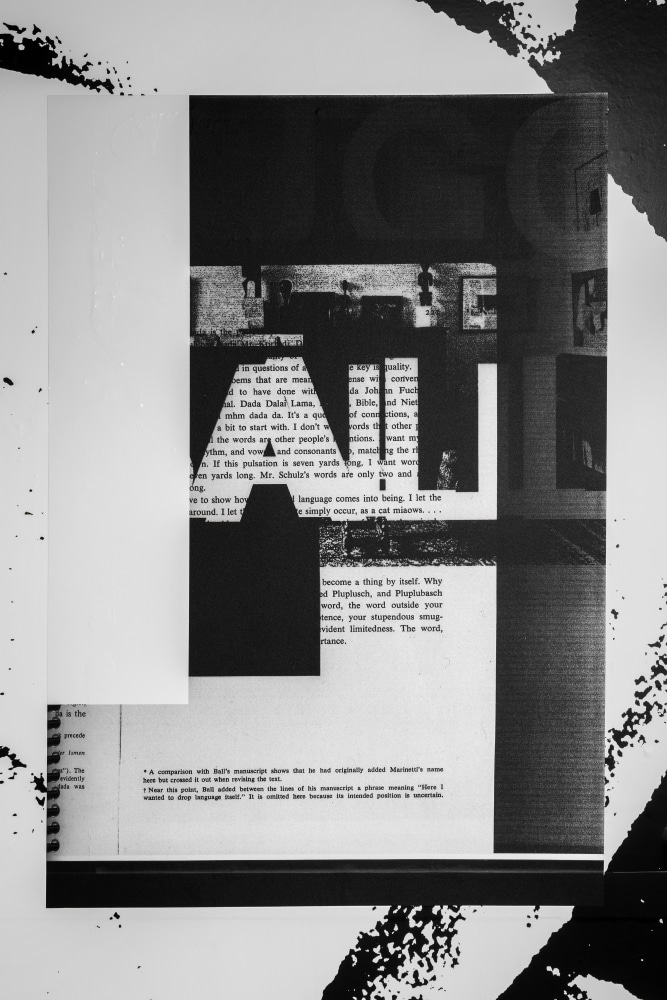 Installation view of paintings by Adam Pendleton