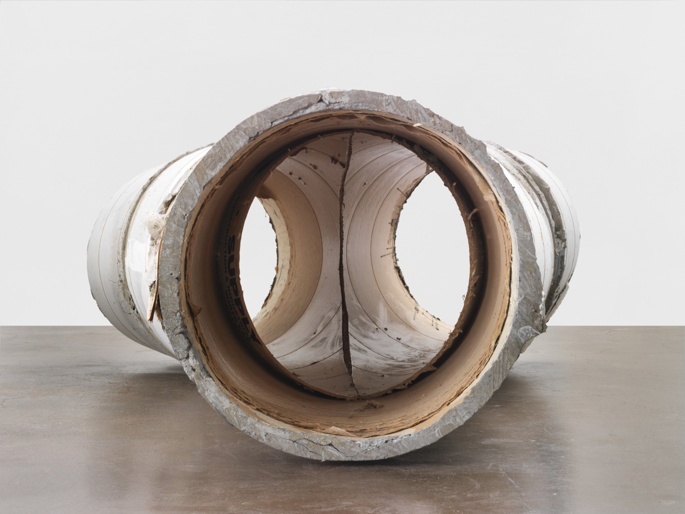 Indoor view of sculpture by Oscar Tuazon