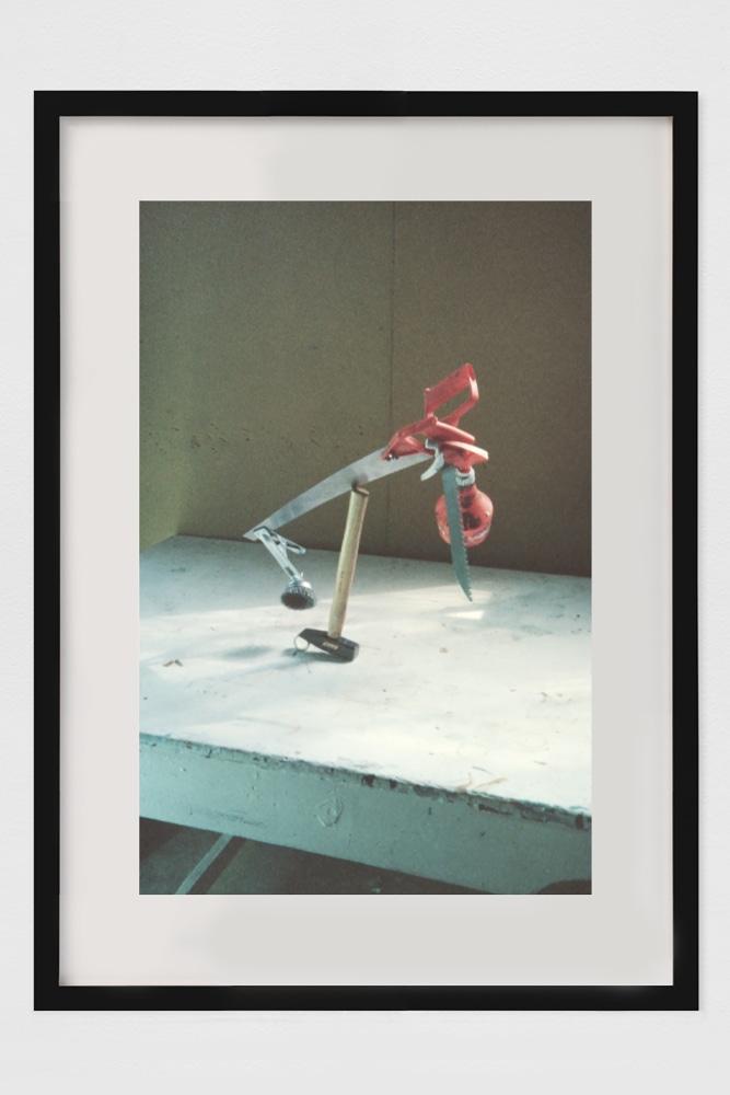 Peter Fischli David Weiss Time Abused (Equilibres series) 1984 Chromogenic print, framed Sheet 40 x 30 cm / 15 3/4 x 11 3/4 in Frame 60 x 47 x 2.5 cm / 23 5/8 x 18 1/2 x 1 in
