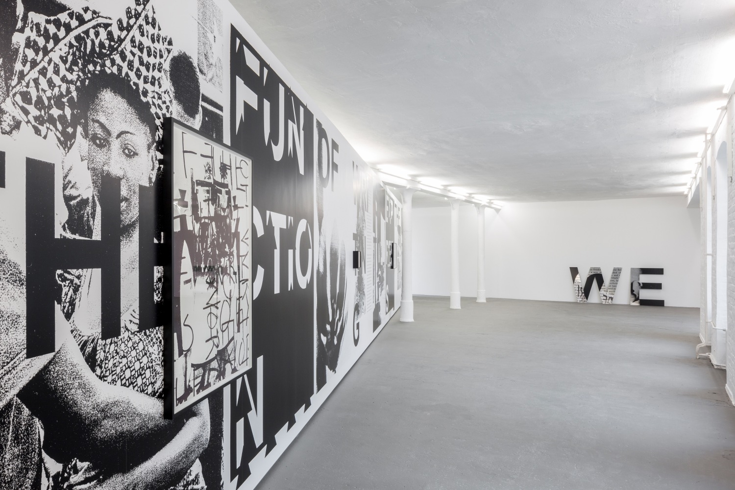 Installation view of paintings by Adam Pendleton