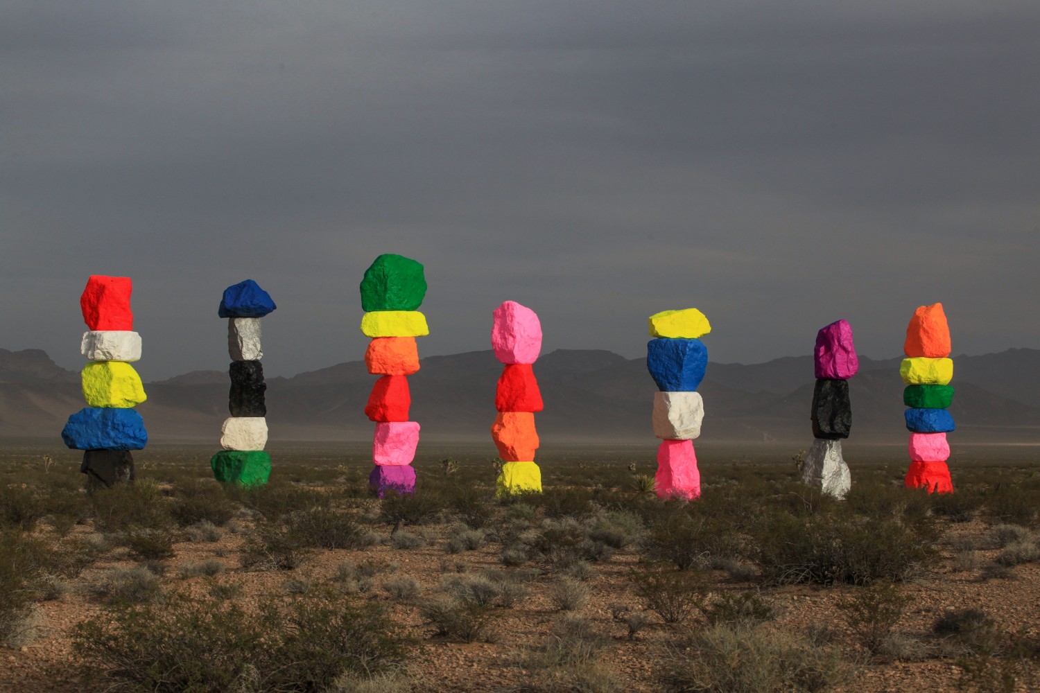 Installation view of sculptures by Ugo Rondinone