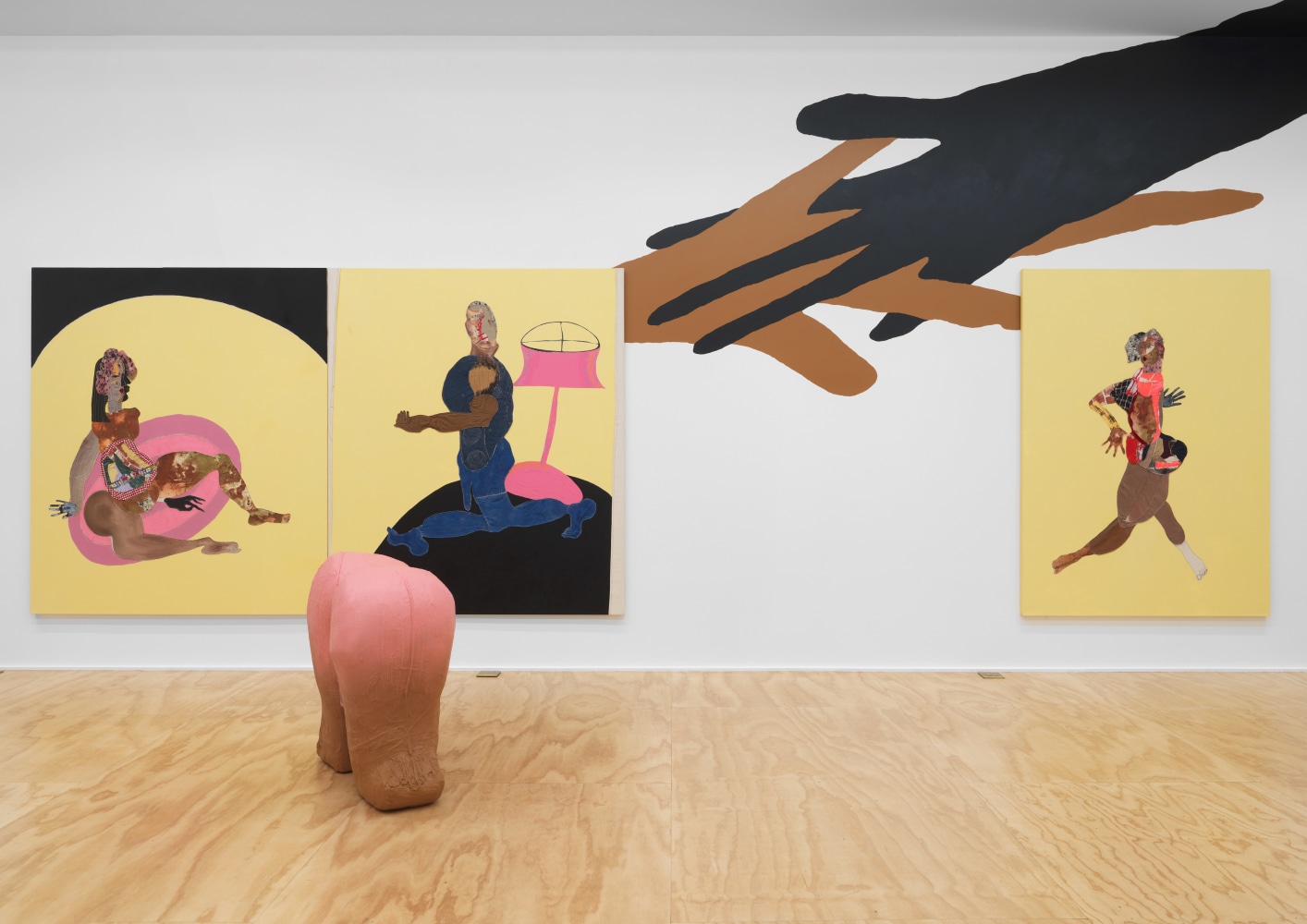 Installation view of Tschabalala Self painting and sculpture exhibition