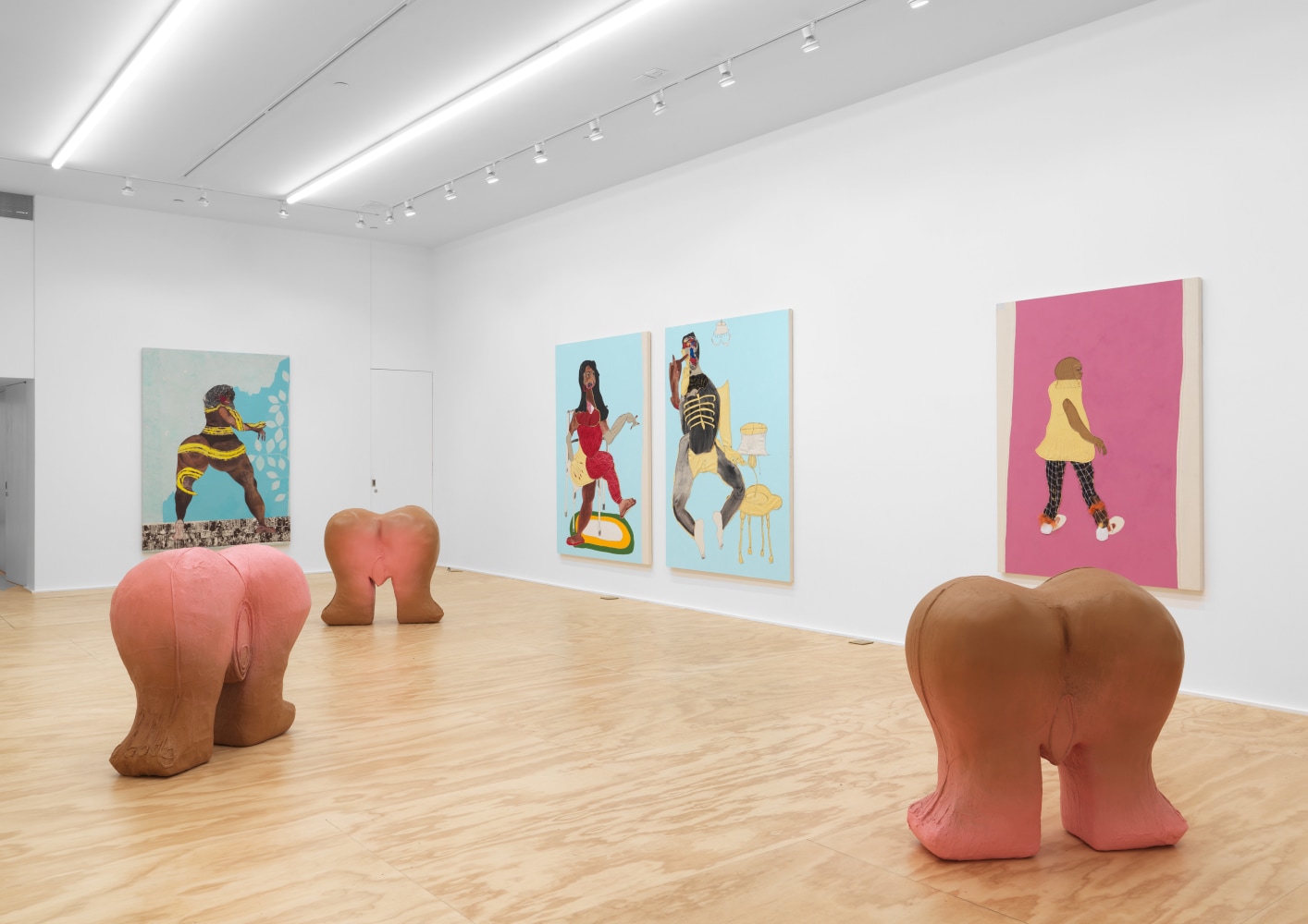 Installation view of Tschabalala Self painting and sculpture exhibition