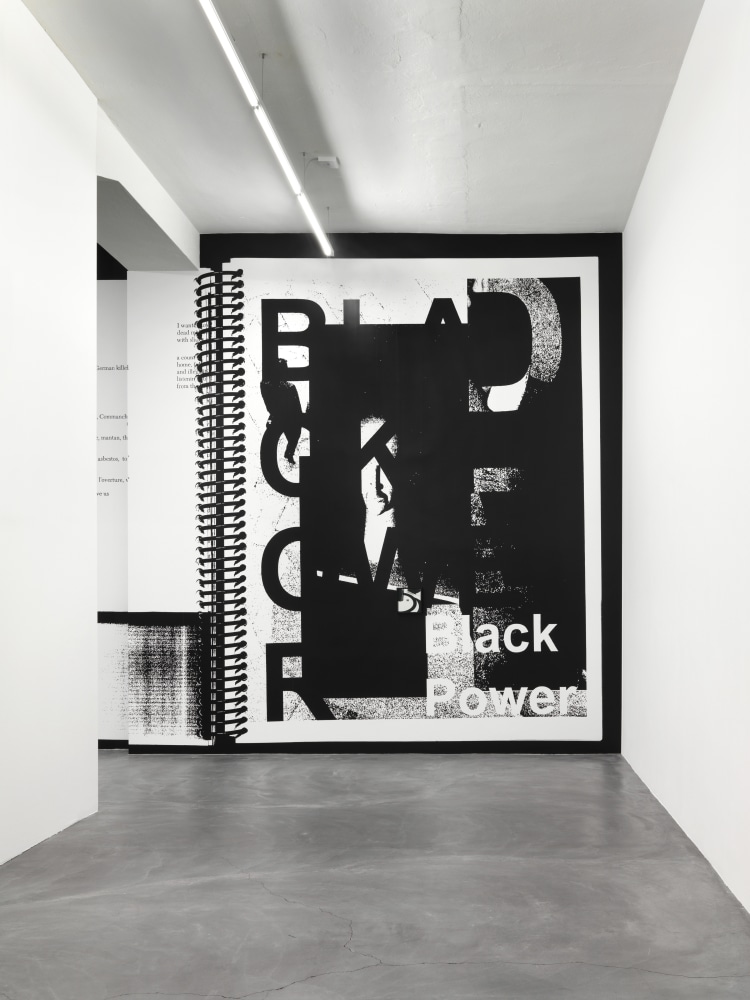 Installation view of Adam Pendleton wall-based works