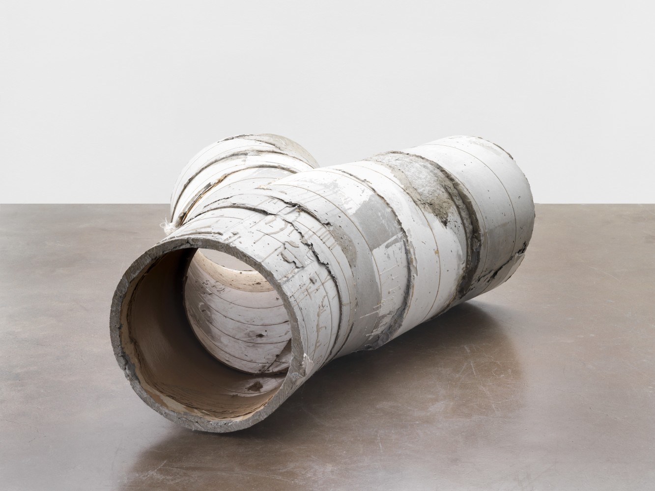 Indoor view of sculpture by Oscar Tuazon