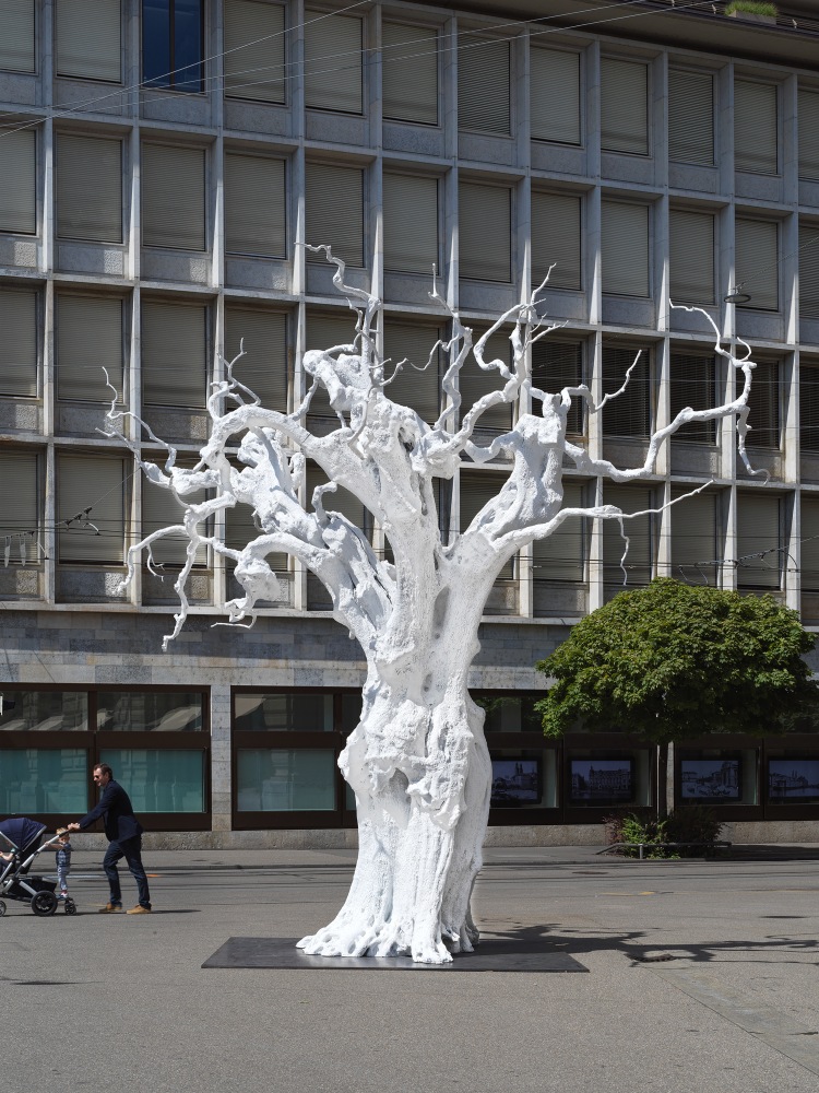 Installation view of sculpture by Ugo Rondinone