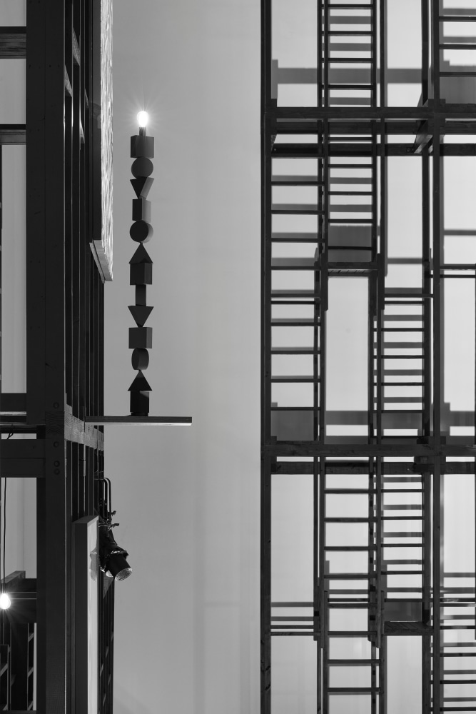 Installation view of paintings by Adam Pendleton