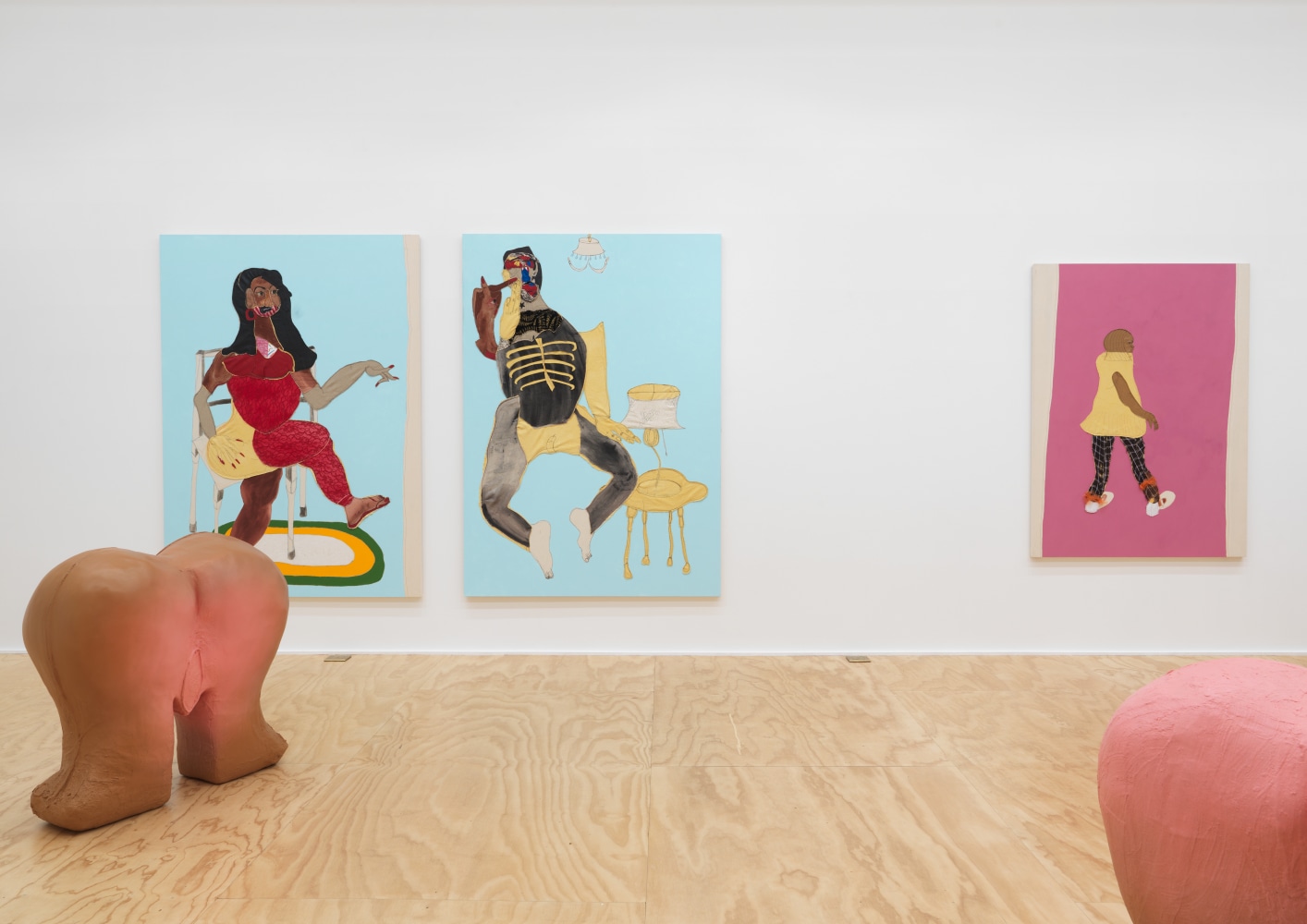 Installation view of Tschabalala Self painting and sculpture exhibition