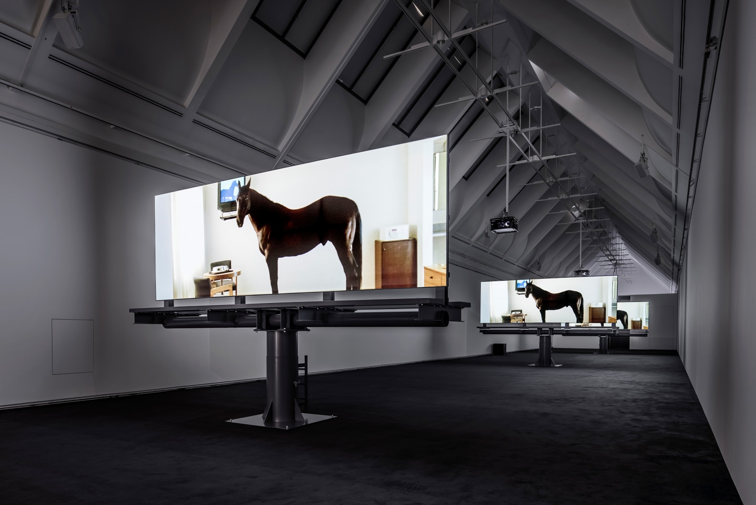 Installation view of Works by Doug Aitken