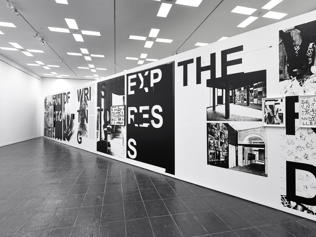 Installation view of paintings by Adam Pendleton