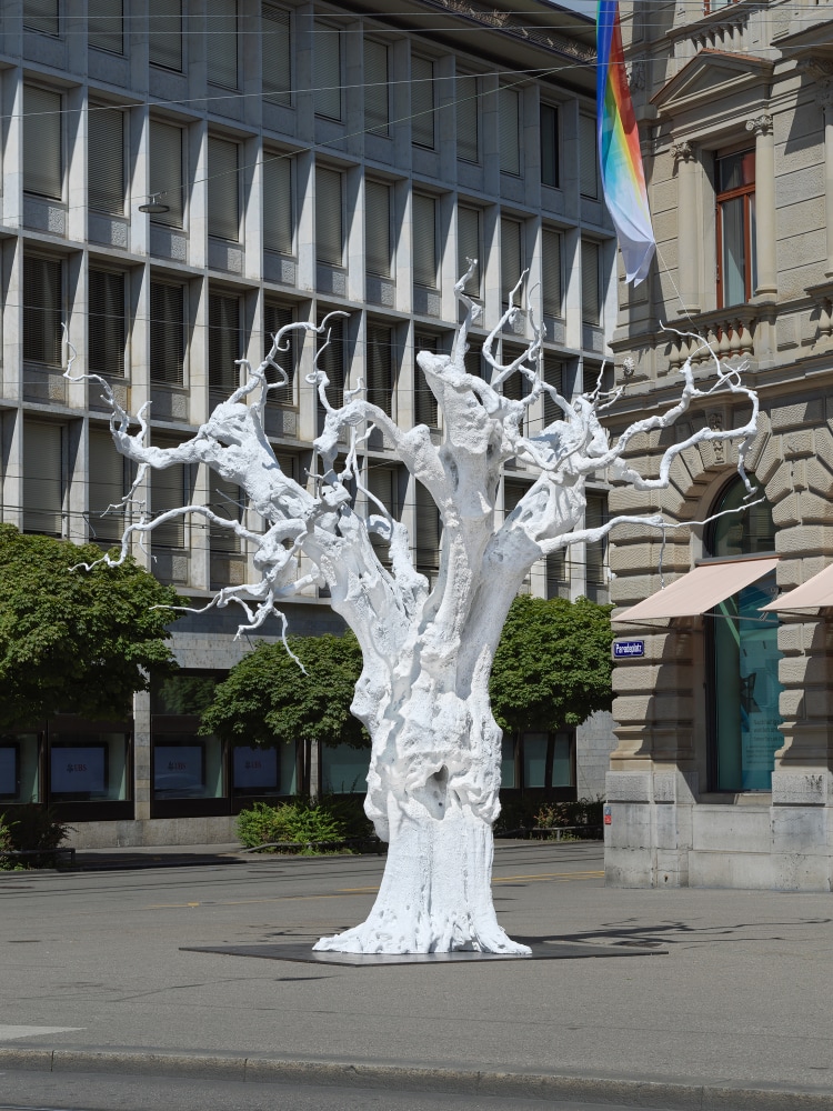 Installation view of sculpture by Ugo Rondinone