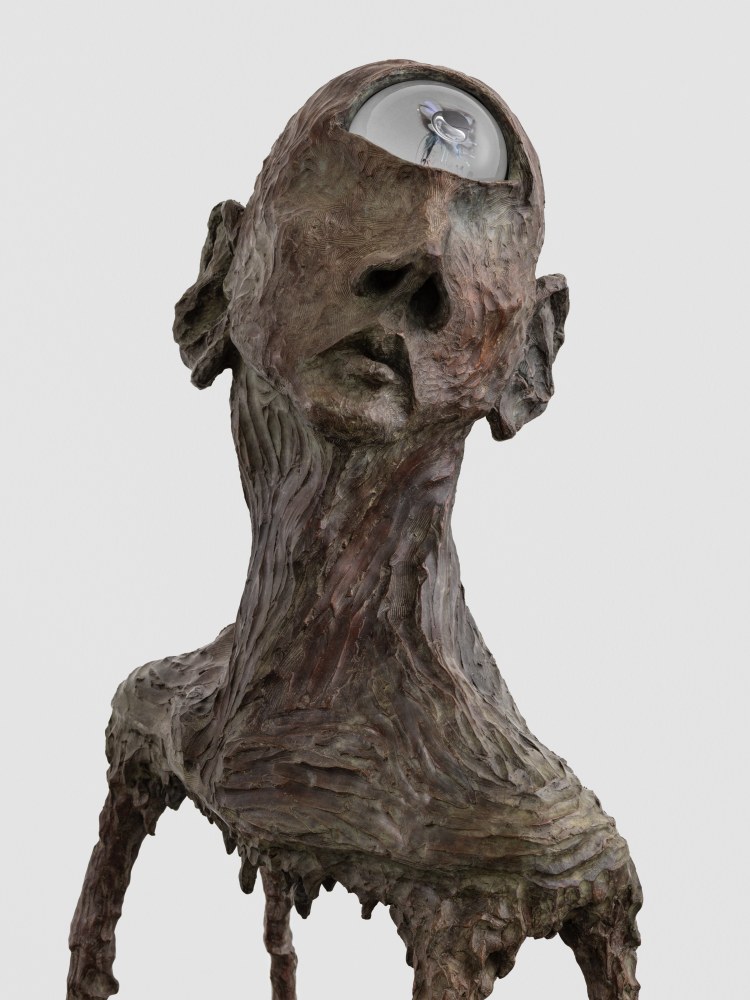 Jean-Marie Appriou Cyclops 2020 Patinated bronze, glass 155 x 63 x 45 cm / 61 x 24 3/4 x 17 3/4 in