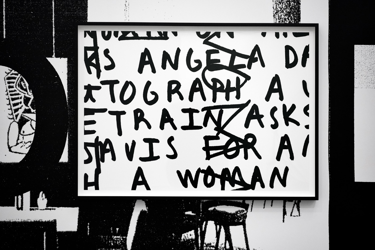 Installation view of paintings by Adam Pendleton