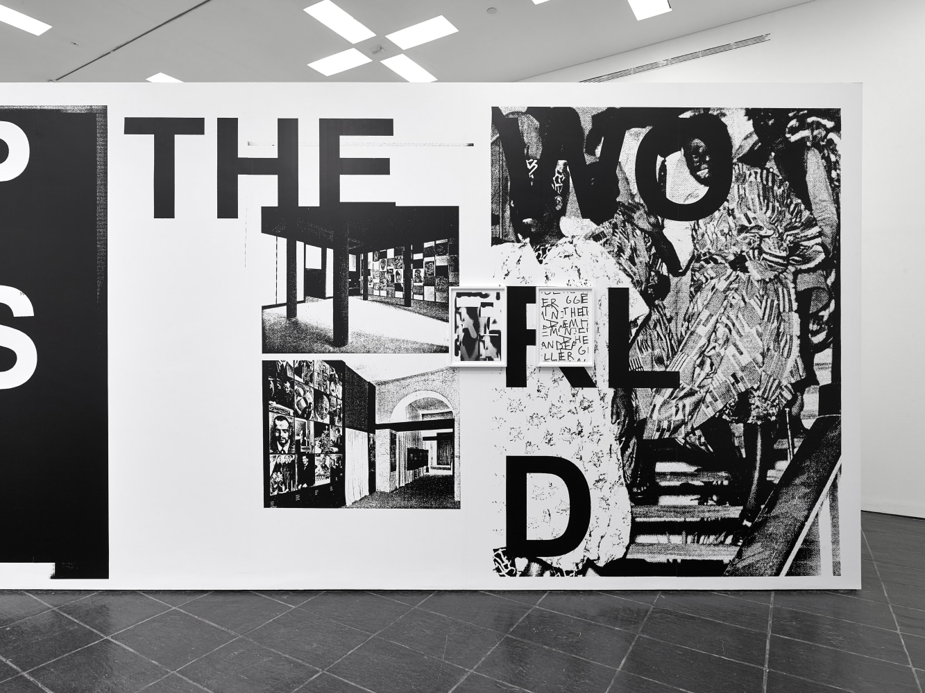 Installation view of paintings by Adam Pendleton