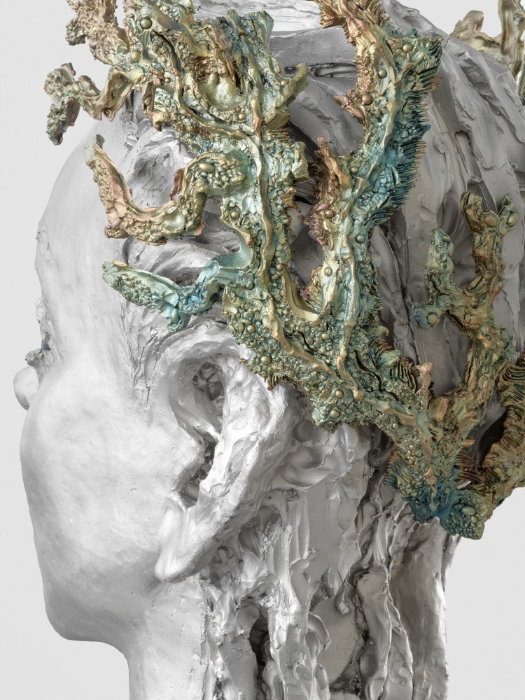 Jean-Marie Appriou The Murmur 2020 Patinated aluminum, bronze, glass 180 x 162 x 148 cm / 70 7/8 x 63 3/4 x 58 1/4 in