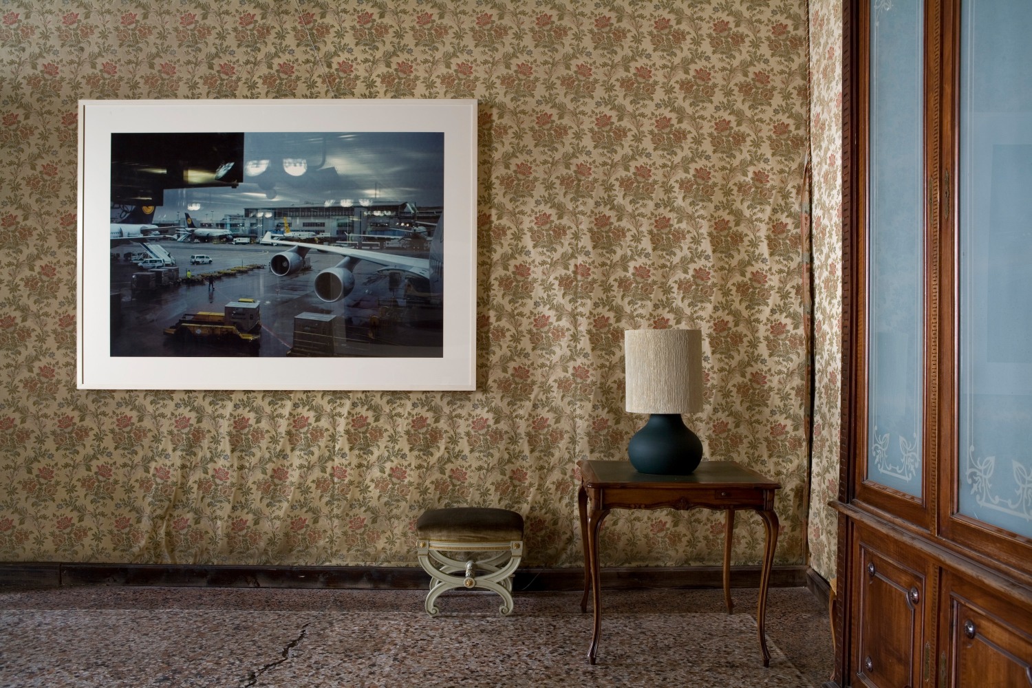 Installation view of photograph by Peter Fischli and David Weiss