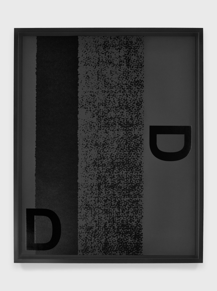 Adam Pendleton Black Dada Drawing (D/D) 2018 Silkscreen ink on paper Sheet 66.36 × 52.7 cm / 26 1/8 × 20 3/4 in Frame 70.6 × 57 cm / 27 13/16 × 22 7/16 in