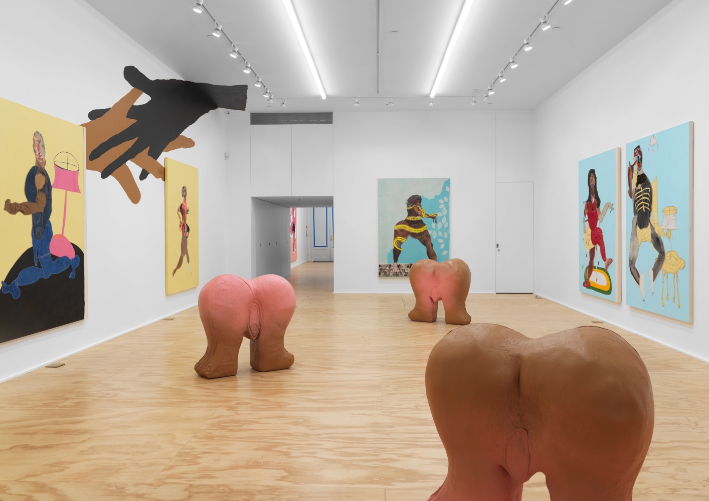 Installation view of Tschabalala Self painting and sculpture exhibition