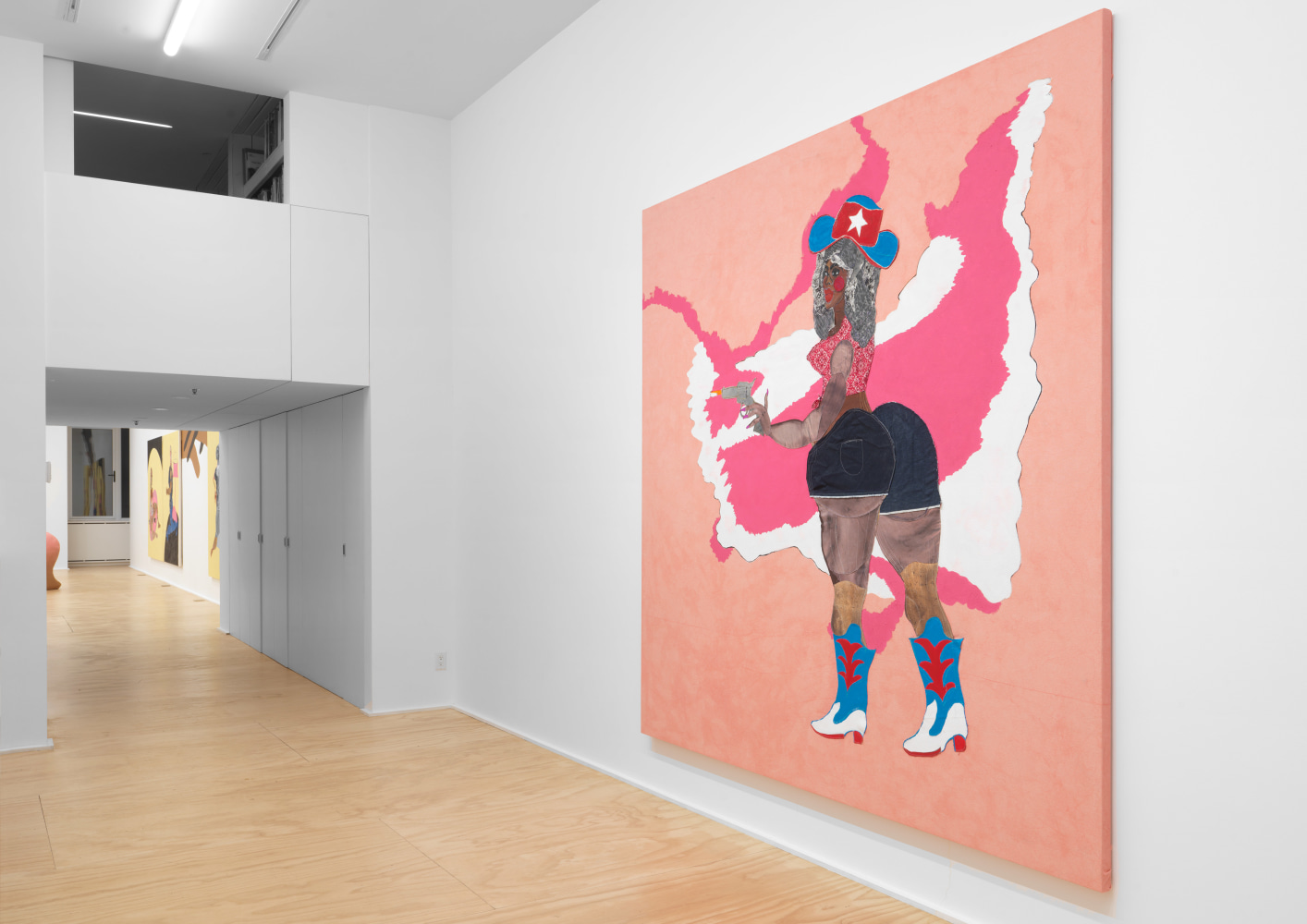 Installation view of Tschabalala Self painting and sculpture exhibition