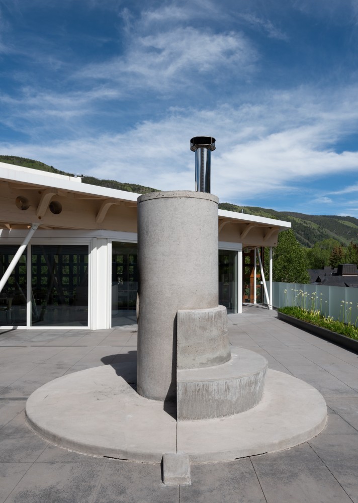 Outdoor view of sculpture by Oscar Tuazon