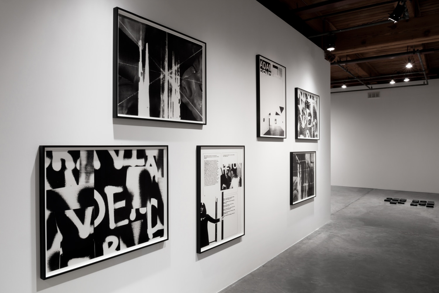 Installation view of paintings by Adam Pendleton