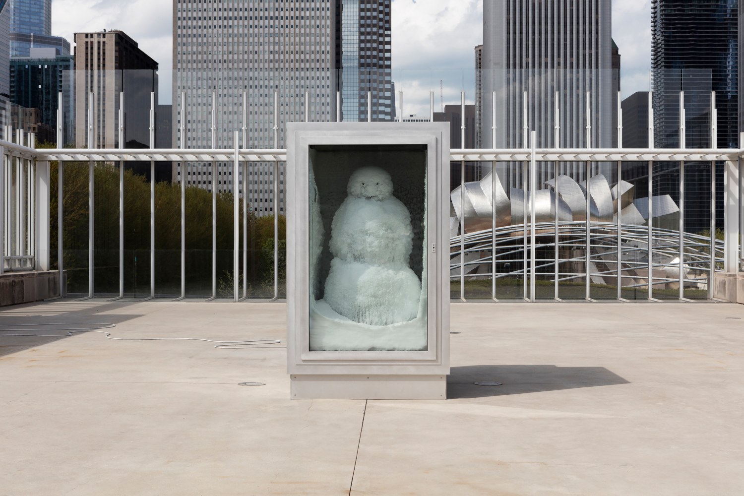 Installation view of sculpture by Peter Fischli and David Weiss