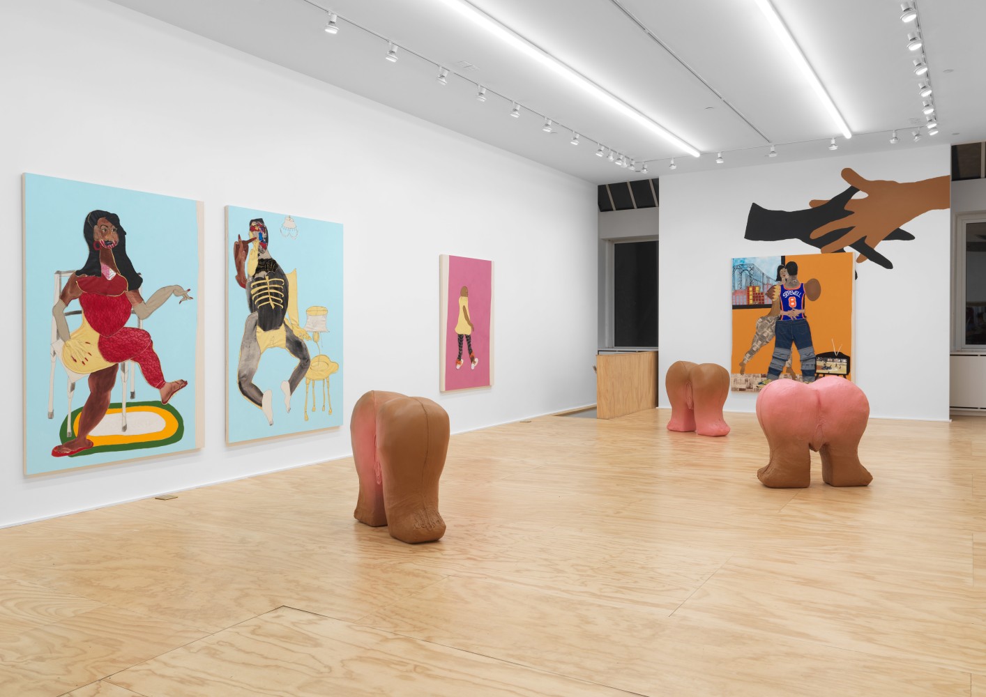 Installation view of Tschabalala Self painting and sculpture exhibition