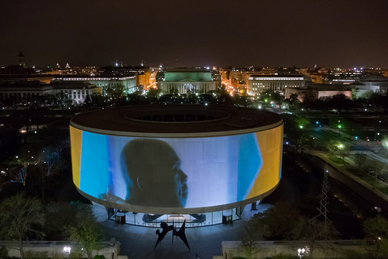 Installation view of living art installation by Doug Aitken