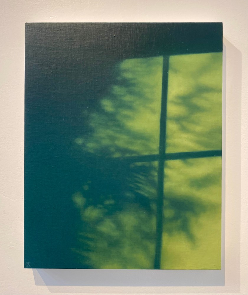 Green and Gold  20″ x 16″  Oil On Mounted Linen