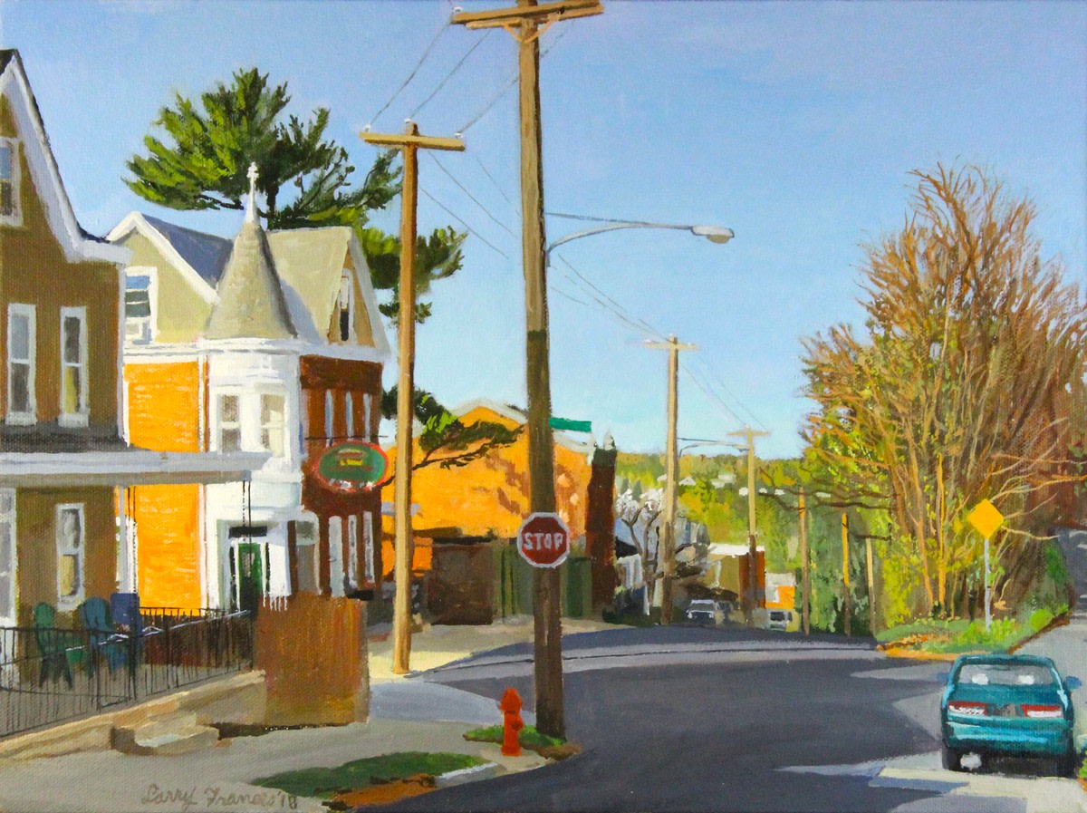 Early Spring Pechin Street  12&quot; x 16&quot;  Oil On Canvas
