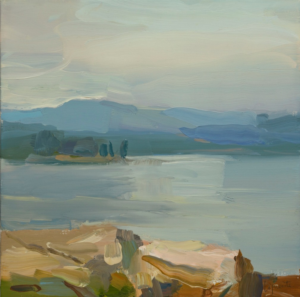 Last Light Across The Sound (SOLD)  12&quot; x 12&quot;  Oil On Linen