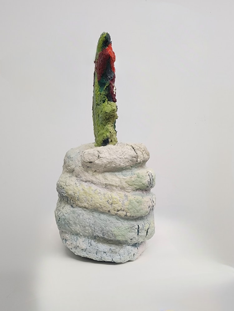 Morgan Hobbs, Picking The Devil's Hand 15&quot; x 8&quot; x 6&quot;  Oil And Acrylic On Paper Mache