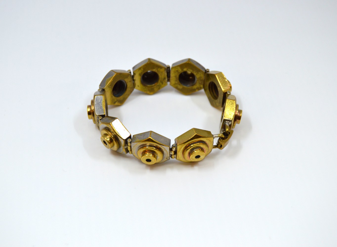 Amanda Kaiserman, Metropolis Bracelet  one size  Brass Hardware (Bolts And Washers) Handmade Hinges, Hand Assembled
