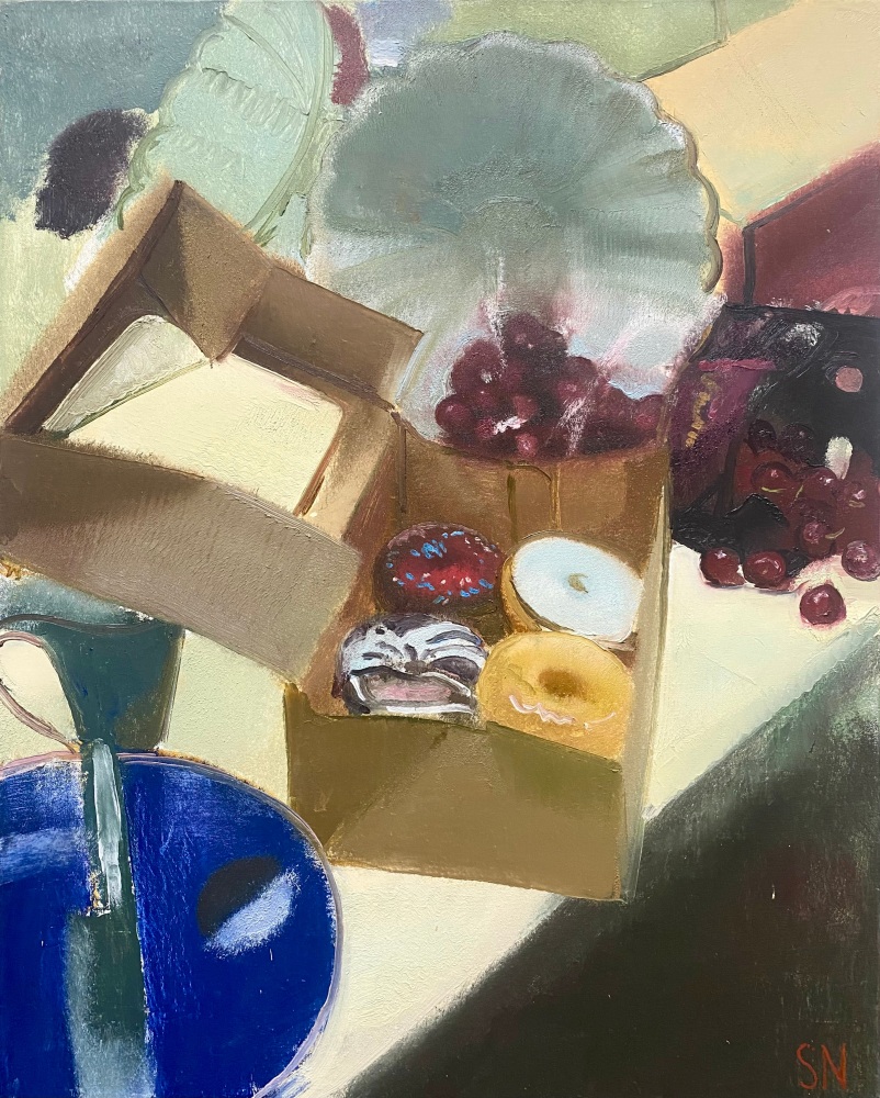 Donuts And Cherries  30” x 24”  Oil On Canvas